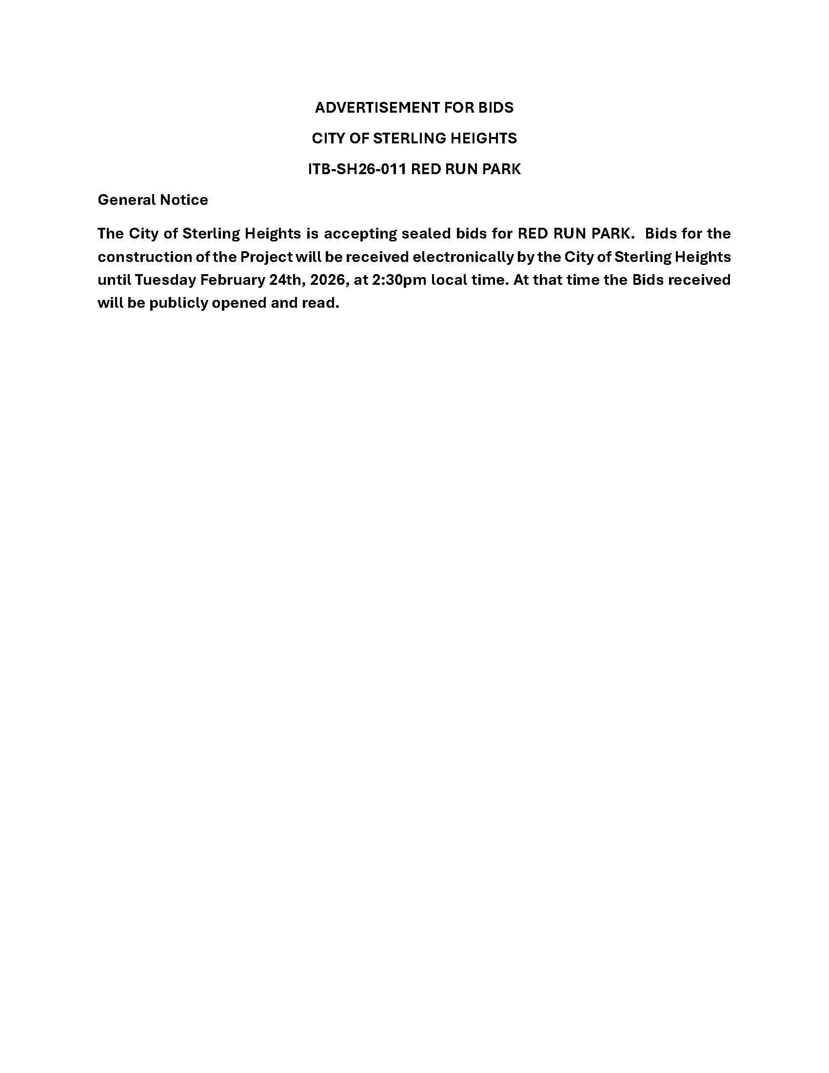 Advertisement ITB-SH26-011